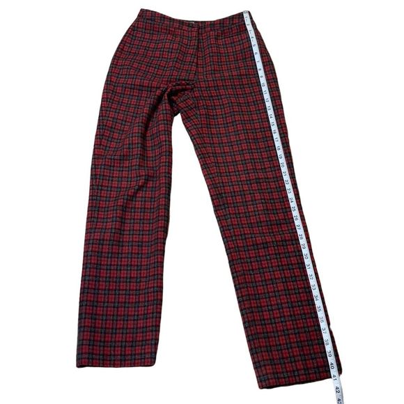J. Crew Red Plaid Wool Blend Pants Sz 4 - Picture 10 of 15